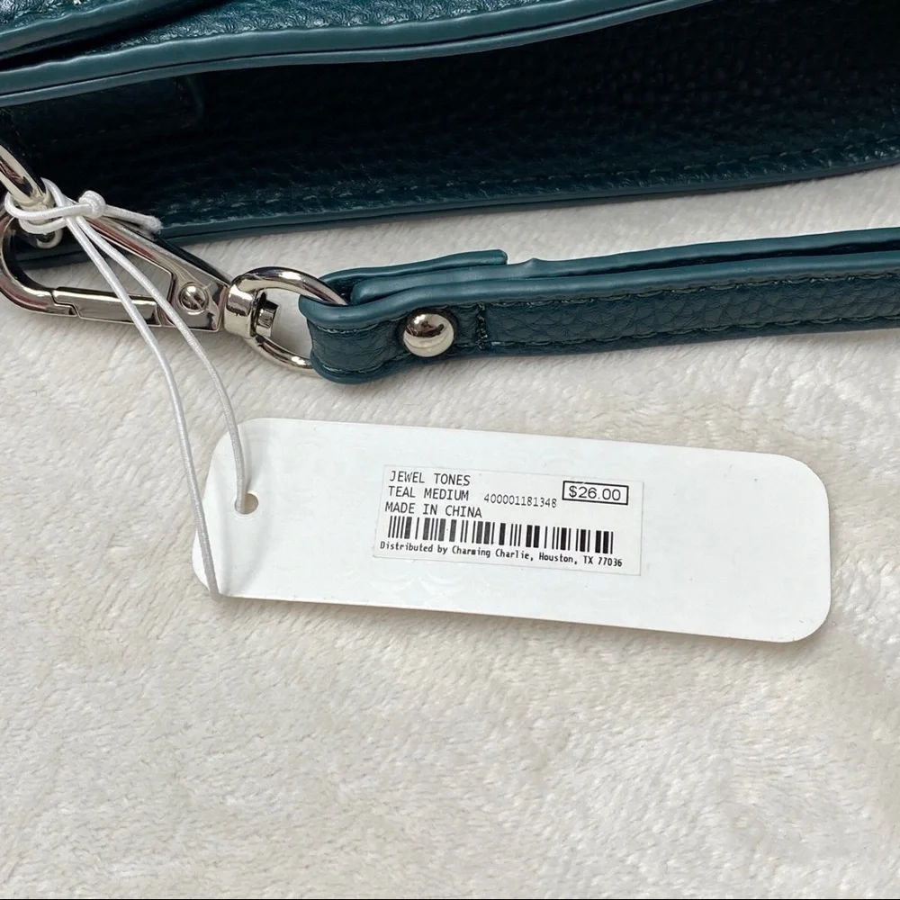 Charming Charlie Teal Clutch Wristlet Purse